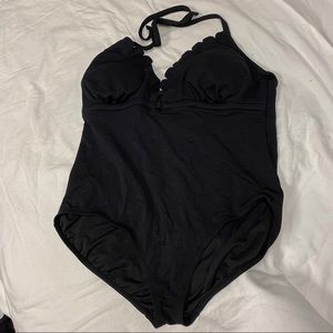 Plus Black Halter One Piece Swimsuit sz 1X